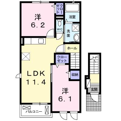 エルカーサⅡ 201【管理NO：1-018615002-02010】 ★家具家電は申し込み後に搬入します 2026年09月上旬入居可能の外観画像