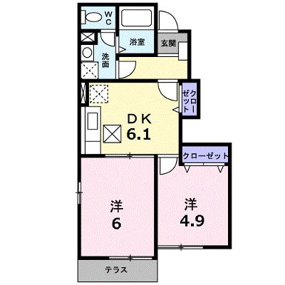 サンクレメントＢ 104【管理NO：1-013521202-01040】 ★家具家電は申し込み後に搬入します★ ★2026年09月上旬入居可能★の外観画像