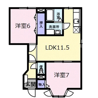 セトルエレガンＢ 104【管理NO：1-012169702-01040】 ★家具家電は申し込み後に搬入します★ ★2026年09月上旬入居可能★の外観画像