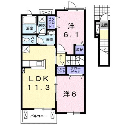 レスポアールⅥ 204【管理NO：1-023226001-02040】 ★家具家電は申し込み後に搬入します★ ★2026年09月上旬入居可能★の外観画像