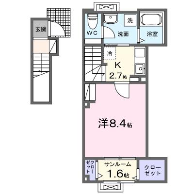 アクア　ミル 202【管理NO：1-027534601-02020】 ★家具家電は申し込み後に搬入します★ ★2026年09月中旬入居可能★の外観画像