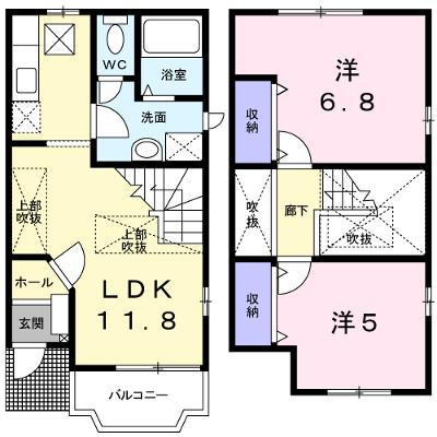 ベラカーザⅡＢ 102【管理NO：1-010633702-01020】 ★家具家電は申し込み後に搬入します★ ★2026年10月上旬入居可能★の外観画像
