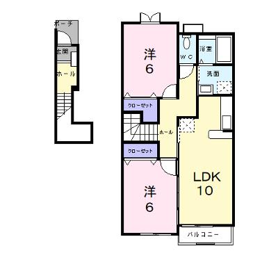 エレガント　Ⅱ 202【管理NO：1-012839102-02020】 ★家具家電は申し込み後に搬入します★ ★2026年09月中旬入居可能★の外観画像