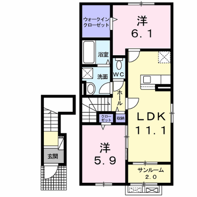 サニーテラス　Ａ 203【管理NO：1-026605701-02030】 ★家具家電は申し込み後に搬入します★ ★2026年09月上旬入居可能★の外観画像