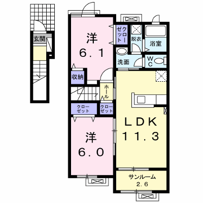 Ｂｏｏ・Ⅱ 202【管理NO：1-022490102-02020】 ★家具家電は申し込み後に搬入します★の外観画像
