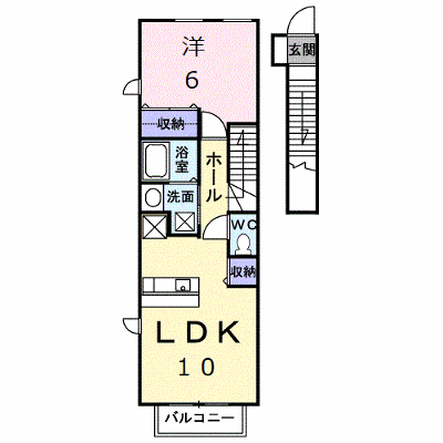 メゾンオーブＣ 205【管理NO：1-016494203-02040】 ★家具家電は申し込み後に搬入します★の外観画像