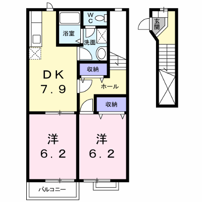 ブルックハイツ　Ⅱ 202【管理NO：1-010369301-02020】 ★家具家電は申し込み後に搬入します★の外観画像
