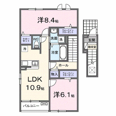 ディアマン・ノワールＡ 203【管理NO：1-028849601-02030】 ★家具家電は申し込み後に搬入します★ ★2026年12月上旬入居可能★の外観画像
