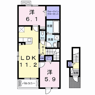 トーサムポロⅡ 201【管理NO：1-024766402-02010】 ★家具家電は申し込み後に搬入します★ ★2026年11月中旬入居可能★の外観画像