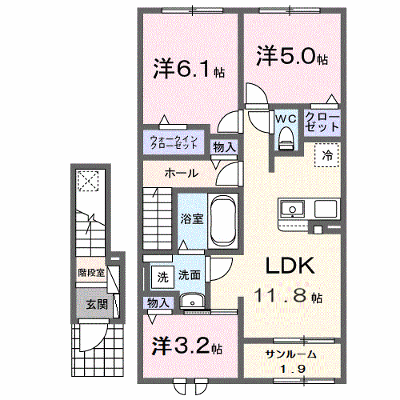 ハッピーフィールド　なのはな館 203【管理NO：1-028595401-02030】 ★家具家電は申し込み後に搬入します★ ★2026年12月上旬入居可能★の外観画像
