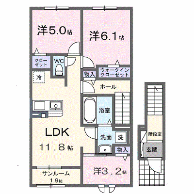 ハッピーフィールド　なのはな館 202【管理NO：1-028595401-02020】 ★家具家電は申し込み後に搬入します★ ★2026年12月上旬入居可能★の外観画像