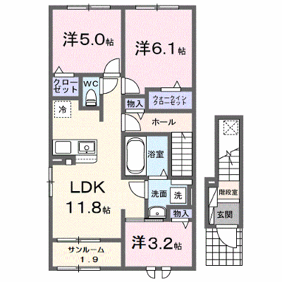 ハッピーフィールド　なのはな館 201【管理NO：1-028595401-02010】 ★家具家電は申し込み後に搬入します★ ★2026年12月上旬入居可能★の外観画像