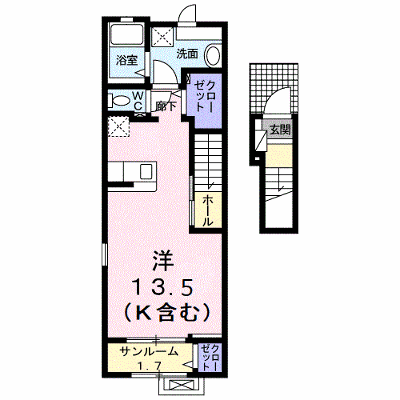 菫（すみれ）１ｓｔ 204【管理NO：1-026903601-02040】 ★家具家電は申し込み後に搬入します★ ★2026年08月下旬入居可能★の外観画像
