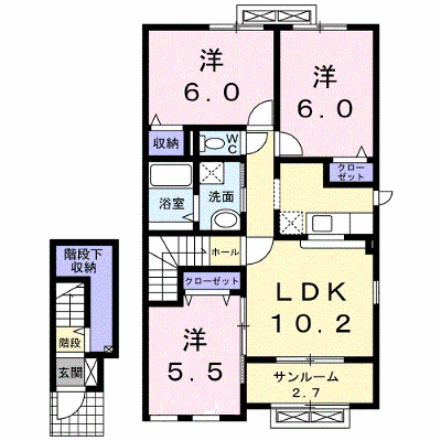 グロワールパレスＢ 202【管理NO：1-019927202-02020】 ★家具家電は申し込み後に搬入します★ ★2026年09月上旬入居可能★の外観画像