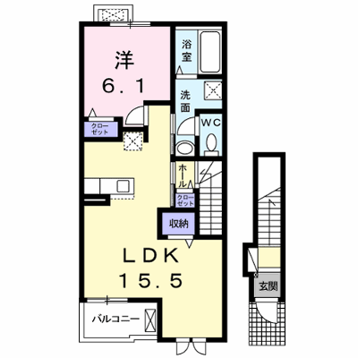 ル・レーブ坂上Ⅰ 204【管理NO：1-023577401-02040】 ★家具家電は申し込み後に搬入します★の外観画像