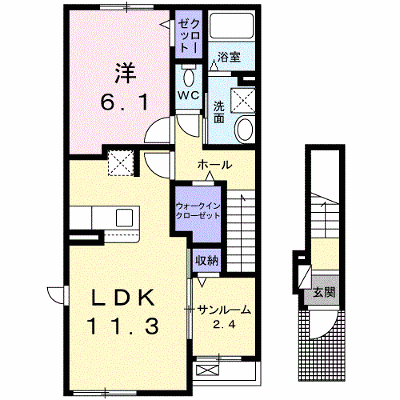 スペランツァⅡ 201【管理NO：1-026877301-02010】 ★家具家電は申し込み後に搬入します★ ★2026年08月中旬入居可能★の外観画像