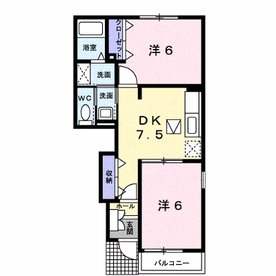 クレマチス 102【管理NO：1-016395201-01020】 ★家具家電は申し込み後に搬入します★ ★2026年08月下旬入居可能★の外観画像