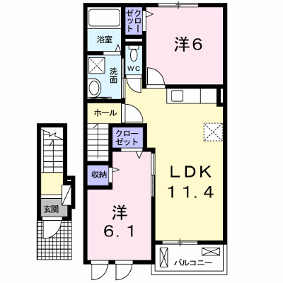 エルカーサⅡ 202【管理NO：1-018615002-02020】 ★家具家電は申し込み後に搬入します 2026年09月上旬入居可能の外観画像