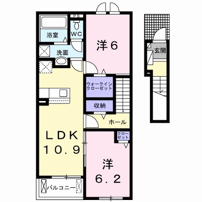 弥生桜Ⅱ・Ｃ 204【管理NO：1-028356903-02040】 ★家具家電は申し込み後に搬入します★ ★2027年01月下旬入居可能★の外観画像
