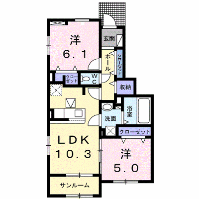 ニューライフ２１　Ｃ 104【管理NO：1-026567803-01040】 ★家具家電は申し込み後に搬入します★の外観画像