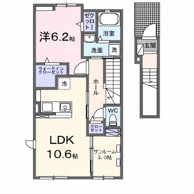オーブ 204【管理NO：1-027403301-02040】 ★家具家電は申し込み後に搬入します★の外観画像