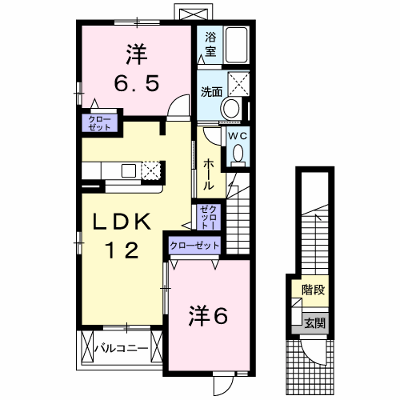 アンソレイエＢ 201【管理NO：1-013268402-02010】 ★家具家電は申し込み後に搬入します★ ★2026年09月中旬入居可能★の外観画像