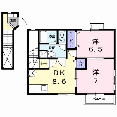 メゾン・ド・ラ・コリーヌ　Ⅱ 201【管理NO：1-012536902-02010】 ★家具家電は申し込み後に搬入します★ ★2026年08月下旬入居可能★の外観画像