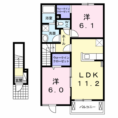 パルパレスＡ 202【管理NO：1-019392701-02020】 ★家具家電は申し込み後に搬入します★ ★2026年08月中旬入居可能★の外観画像