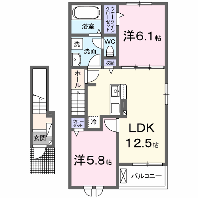 メゾン　リアン 204【管理NO：1-028716201-02040】 ★家具家電は申し込み後に搬入します 2026年12月上旬入居可能の外観画像