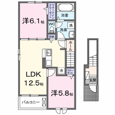 メゾン　リアン 201【管理NO：1-028716201-02010】 ★家具家電は申し込み後に搬入します 2026年12月上旬入居可能の外観画像