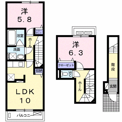 クー・ド・フェルム 202【管理NO：1-020810001-02020】 ★家具家電は申し込み後に搬入します★ ★2026年09月中旬入居可能★の外観画像