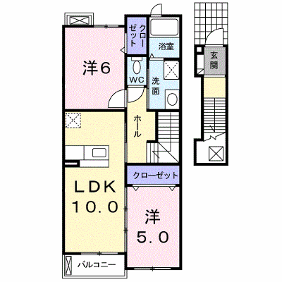 ポポラーレⅡ 202【管理NO：1-015472101-02020】 ★家具家電は申し込み後に搬入します★ ★2026年09月中旬入居可能★の外観画像