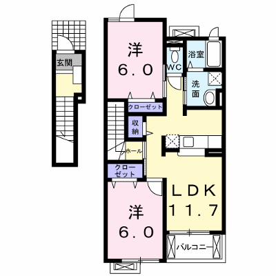 ブリッサａ 201【管理NO：1-014870901-02010】 ★家具家電は申し込み後に搬入します★ ★2026年09月中旬入居可能★の外観画像