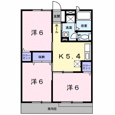 レスポワールⅡ 102【管理NO：1-007106102-01020】 ★家具家電は申し込み後に搬入します★ ★2026年08月下旬入居可能★の外観画像
