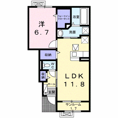 レガリアⅠ 102【管理NO：1-026467901-01020】 ★家具家電は申し込み後に搬入します★ ★2026年09月中旬入居可能★の外観画像