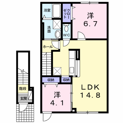 クレシア 202【管理NO：1-017285301-02020】 ★家具家電は申し込み後に搬入します★ ★2026年09月中旬入居可能★の外観画像