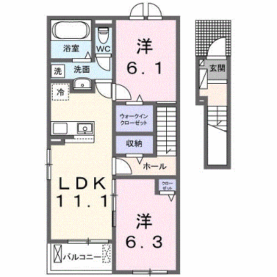 グランディス 204【管理NO：1-028748001-02040】 ★家具家電は申し込み後に搬入します★ ★2026年10月上旬入居可能★の外観画像