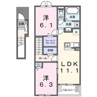 グランディス 203【管理NO：1-028748001-02030】 ★家具家電は申し込み後に搬入します★ ★2026年10月上旬入居可能★の外観画像