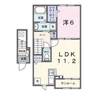 アンフィニ　アムールⅠ 204【管理NO：1-028512401-02040】 ★家具家電は申し込み後に搬入します★ ★2026年09月下旬入居可能★の外観画像