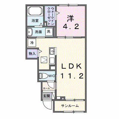アンフィニ　アムールⅠ 104【管理NO：1-028512401-01040】 ★家具家電は申し込み後に搬入します★ ★2026年09月下旬入居可能★の外観画像