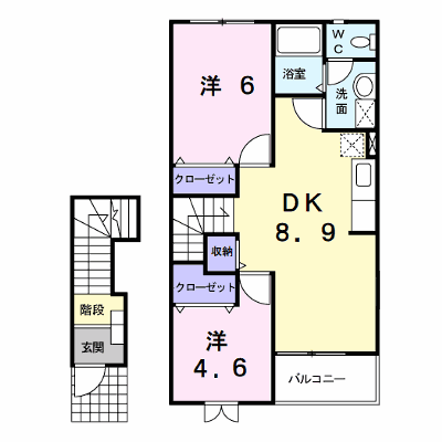 ル・シエルⅠ 203【管理NO：1-011855601-02030】 ★家具家電は申し込み後に搬入します★ ★2026年09月上旬入居可能★の外観画像