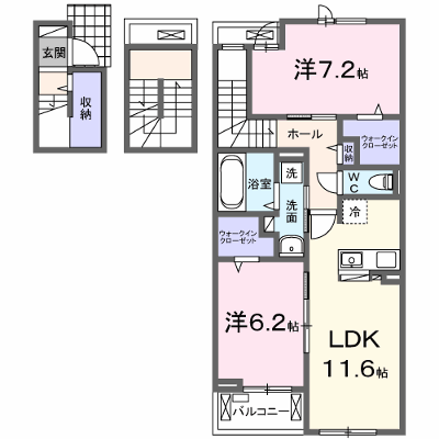 フェリス 302【管理NO：1-027643901-03020】 ★家具家電は申し込み後に搬入します★ ★2026年08月中旬入居可能★の外観画像