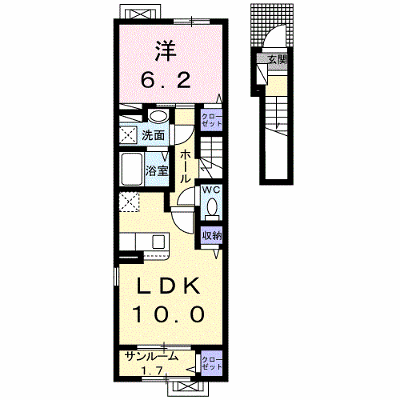 セレノ三和Ⅰ 204【管理NO：1-025396501-02040】 ★家具家電は申し込み後に搬入します★ ★2026年09月中旬入居可能★の外観画像