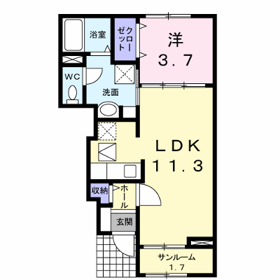 サン　スツール 101【管理NO：1-014824301-01010】 ★家具家電は申し込み後に搬入します★ ★2026年09月中旬入居可能★の外観画像
