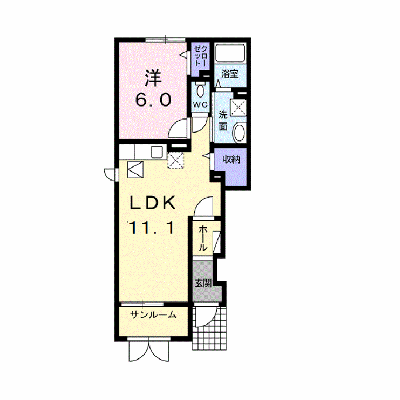 サンフローラＡ 101【管理NO：1-018310701-01010】 ★家具家電は申し込み後に搬入します★ ★2026年09月中旬入居可能★の外観画像