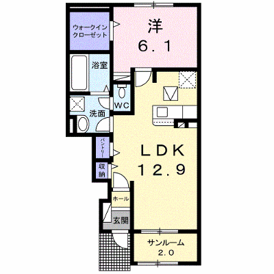 シオン　Ⅲ 102【管理NO：1-025066203-01020】 ★家具家電は申し込み後に搬入します★ ★2026年09月中旬入居可能★の外観画像