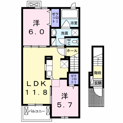 プラステート　Ａ 202【管理NO：1-021120201-02020】 ★家具家電は申し込み後に搬入します★ ★2026年09月中旬入居可能★の外観画像