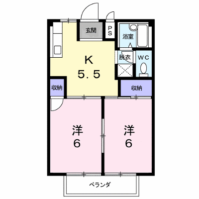 オーキッド江島Ｂ 2-B【管理NO：1-001740502-02020】 ★家具家電は申し込み後に搬入します★の外観画像