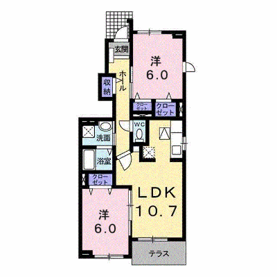 アンビエンテⅡ 101【管理NO：1-015322002-01010】 ★家具家電は申し込み後に搬入します★ ★2026年09月中旬入居可能★の外観画像