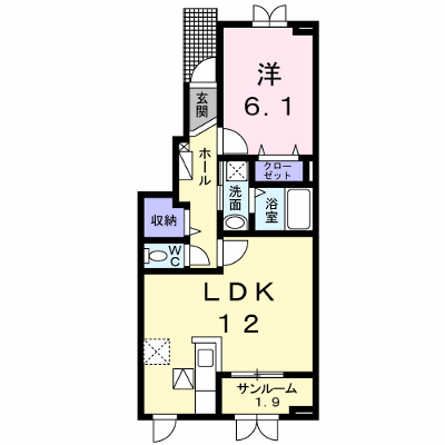 アメジストＡ 102【管理NO：1-021604101-01020】 ★家具家電は申し込み後に搬入します★の外観画像